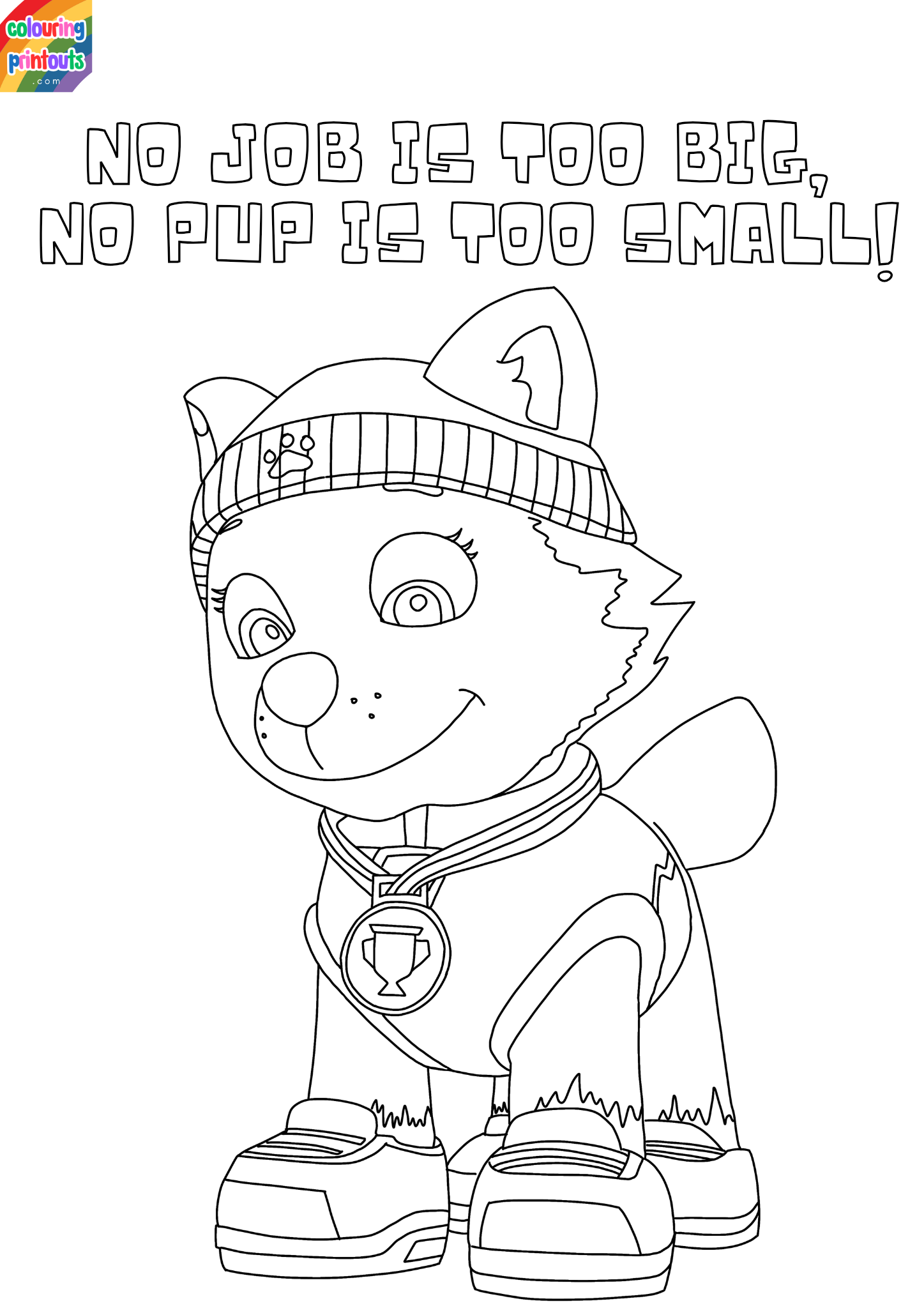 paw patrol everest colouring pages