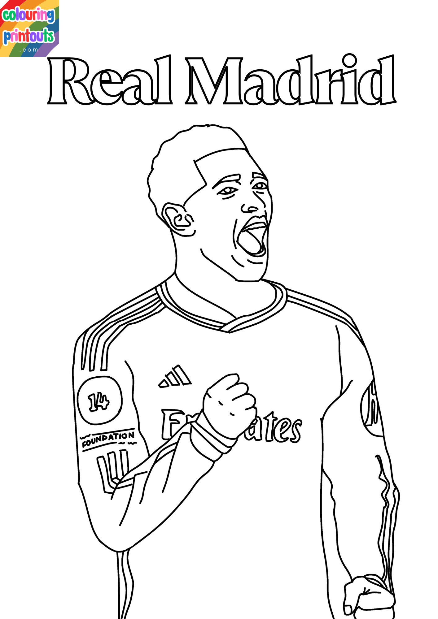 Jude Bellingham Colouring Pages