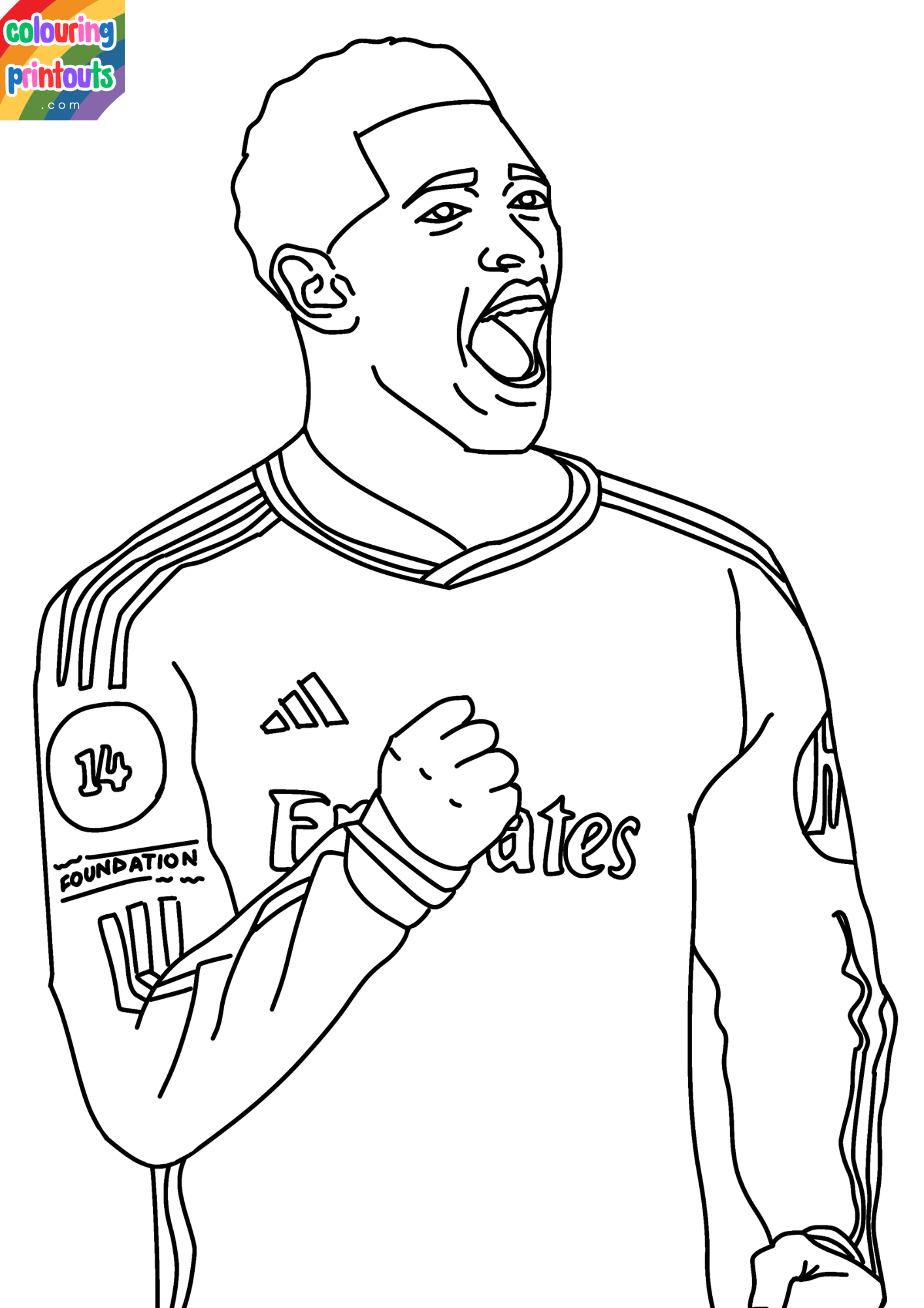 Jude Bellingham Colouring Pages