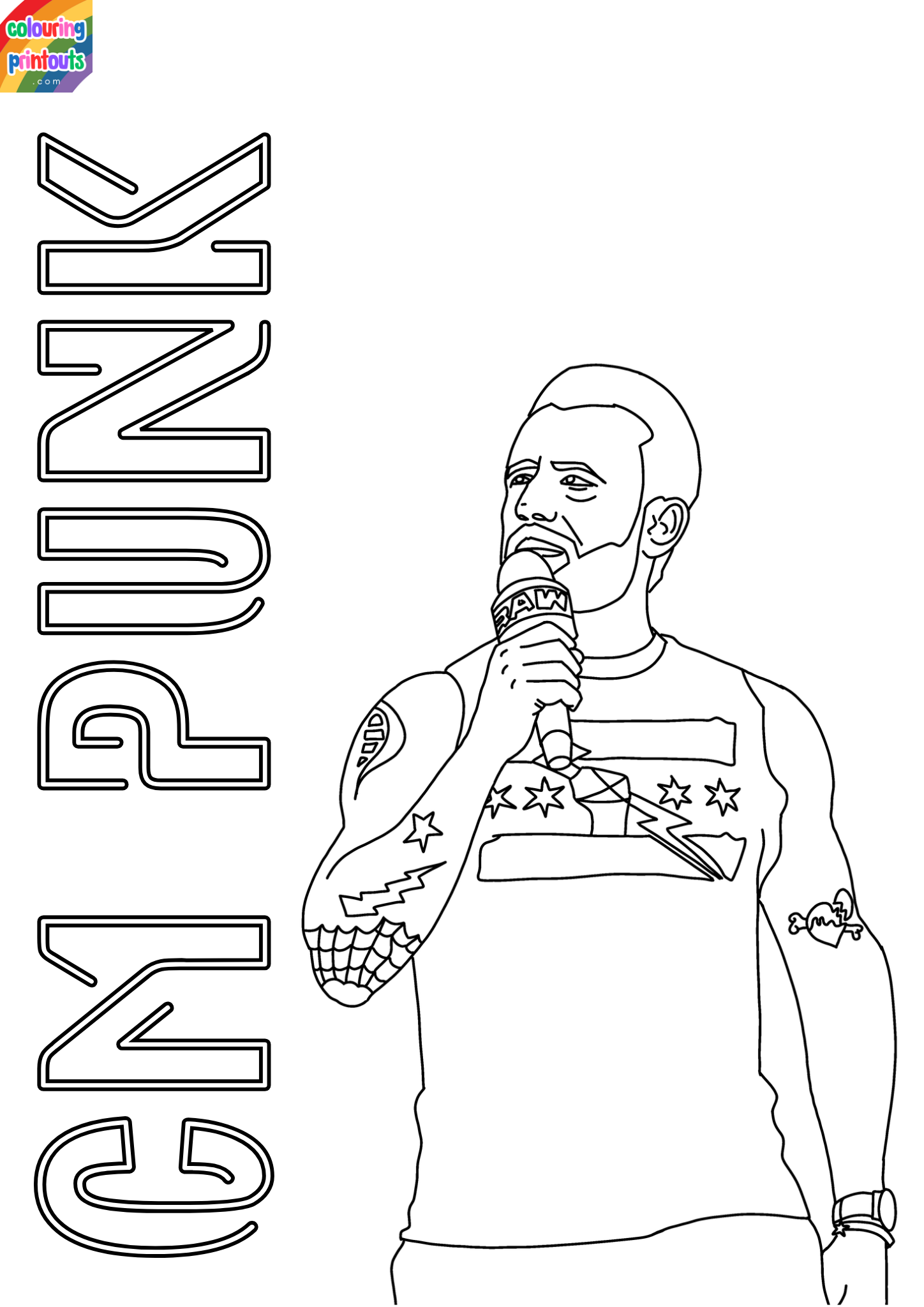 cm punk coloring pages