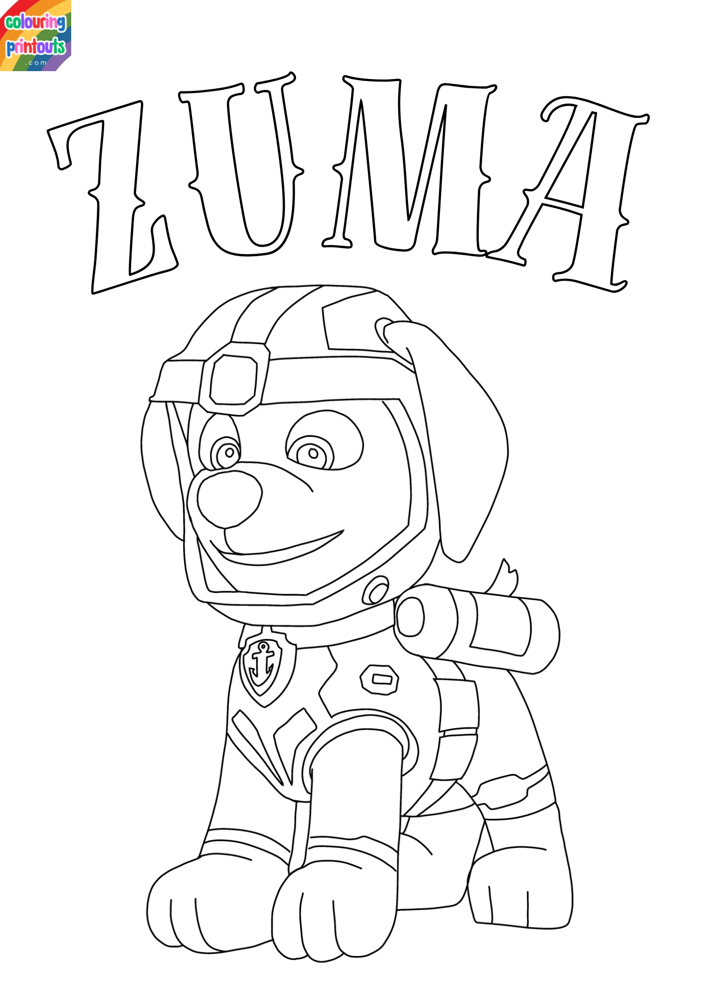 paw patrol coloring pages zuma