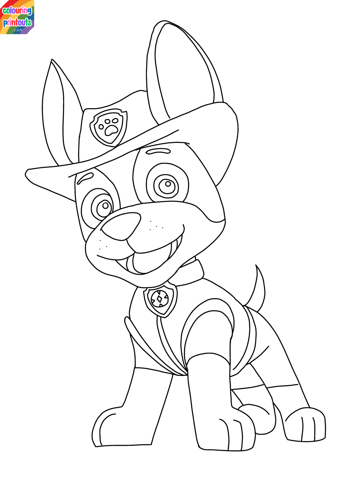 paw patrol tracker coloring page (2)
