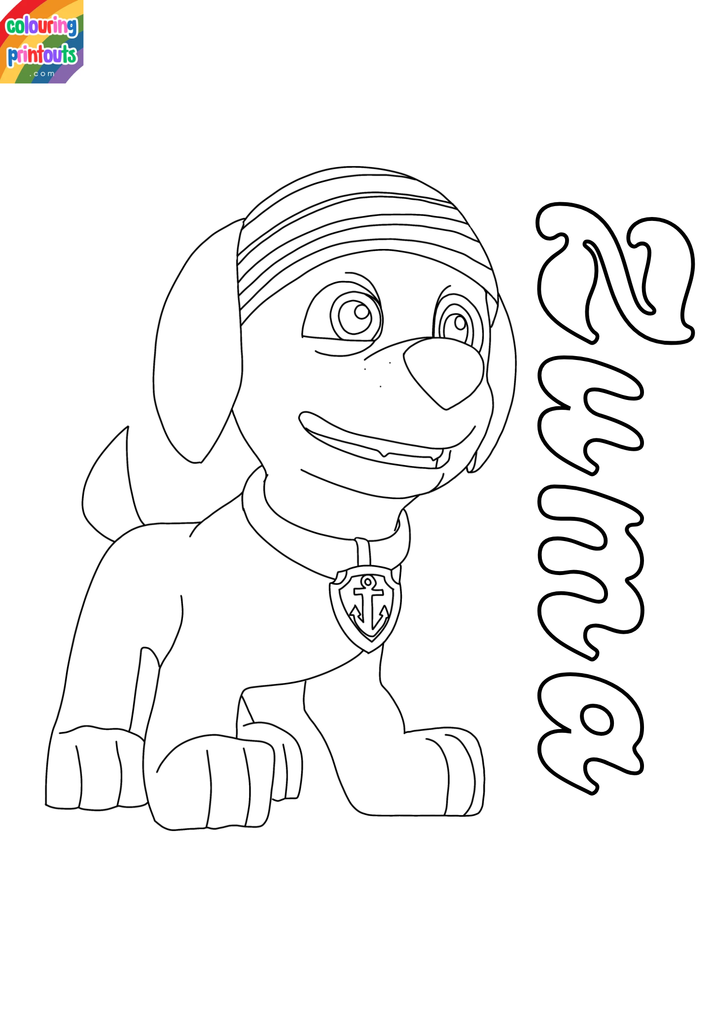 zuma paw patrol coloring page