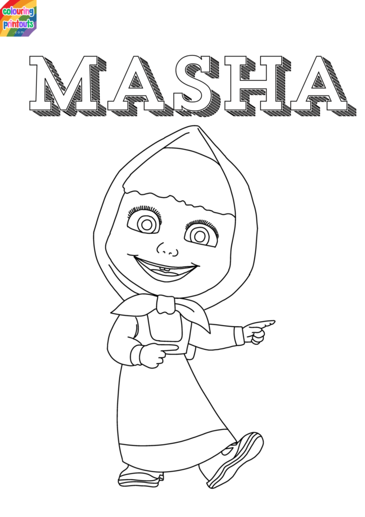 coloring masha and the bear drawing (1)