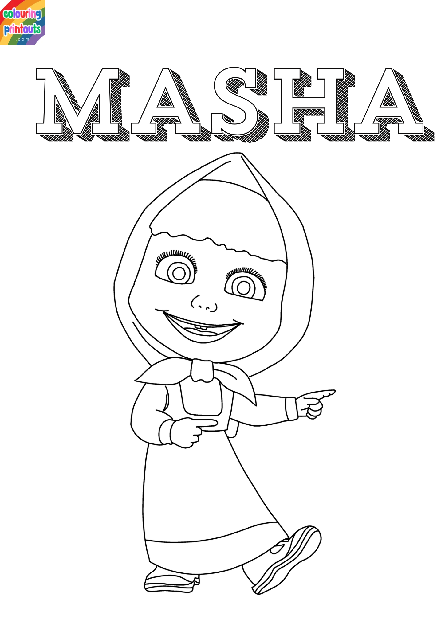 coloring masha and the bear drawing (1)